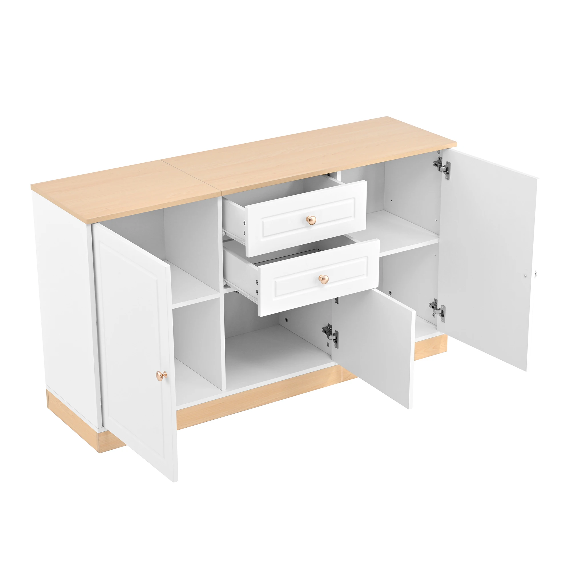 Sideboard mit drei Türen und zwei Schubladen, perfekt für Wohn- und Esszimmer als multifunktionaler Stauraum. – Detail 25