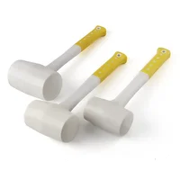 Heavy Duty 1Pcs White Rubber Hammer Ceramic Tile plastic glue installation hammers 55mm 60mm 70mm Diameter with Non-slip Handle 1