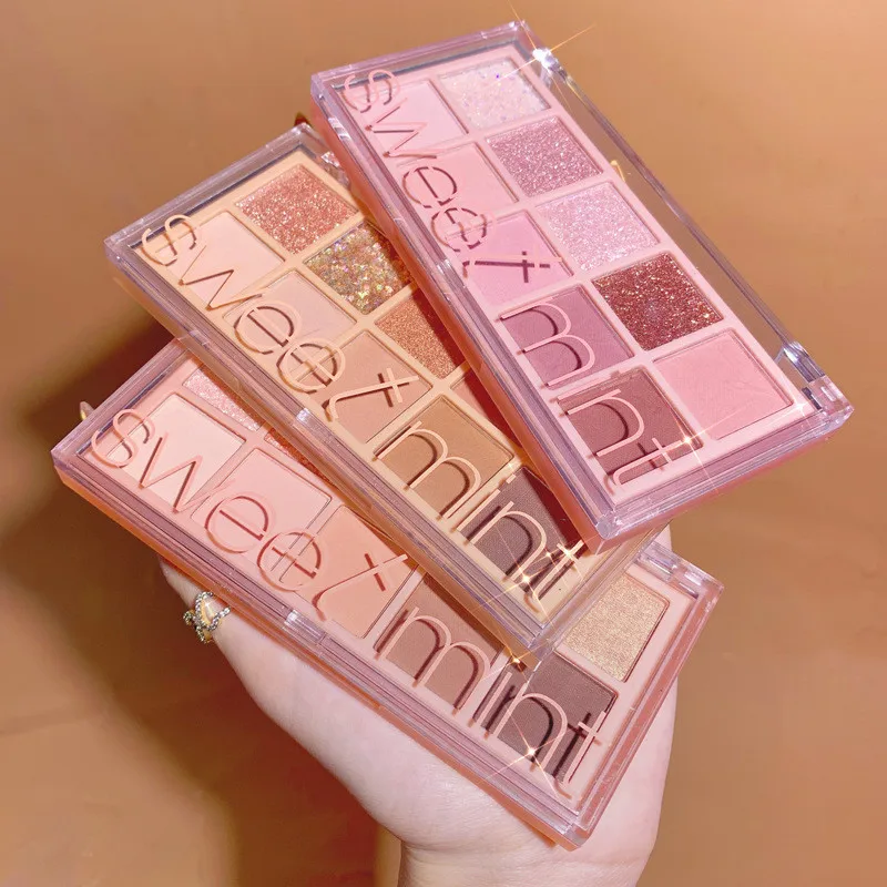 Sweet Mint 10 Colors Shimmer Matte Eyeshadow Makeup Palette Nude Glitter Shiny Pigment Eye Shadow Long Lasting Makeup Cosmetic eye shadow,eye shadow plate
