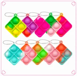 Compact Pop - It Keychain: Silicone Sensory Bubble Toy for Stress Relief and Party Favors (B)