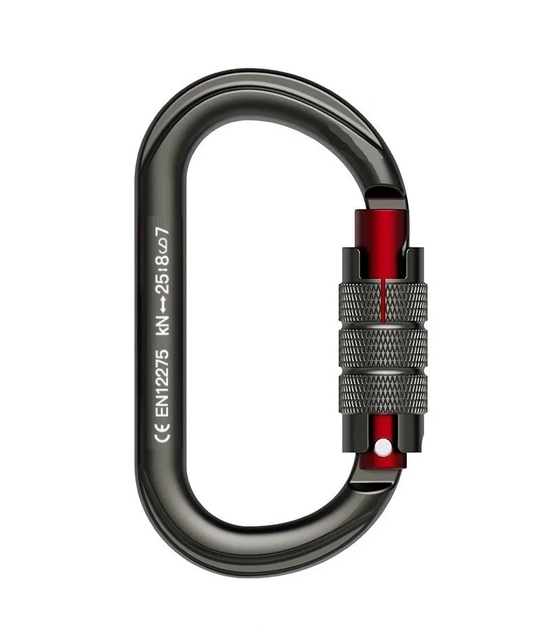 Outdoor-Karabiner, Klettern, Berg, O-Form, Landung, 25 kN Haken, Karabiner für große Höhen, Sicherheitsschnalle aus Aluminiumlegierung – Detail 2
