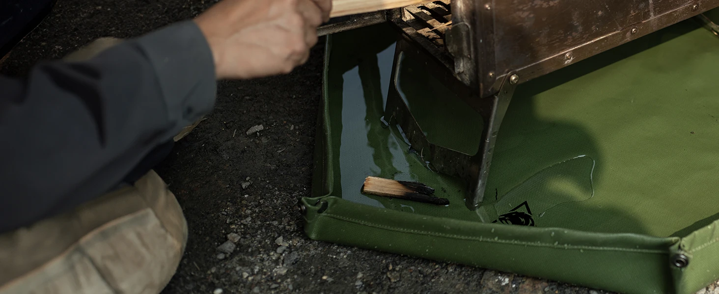 OneTigris Feuerhemmende Matte für den Außenbereich, für Campingkocher, Feuerstelle für Camping, Picknick, Camping, Grill, faltbare feuerfeste Decke – Detail 9