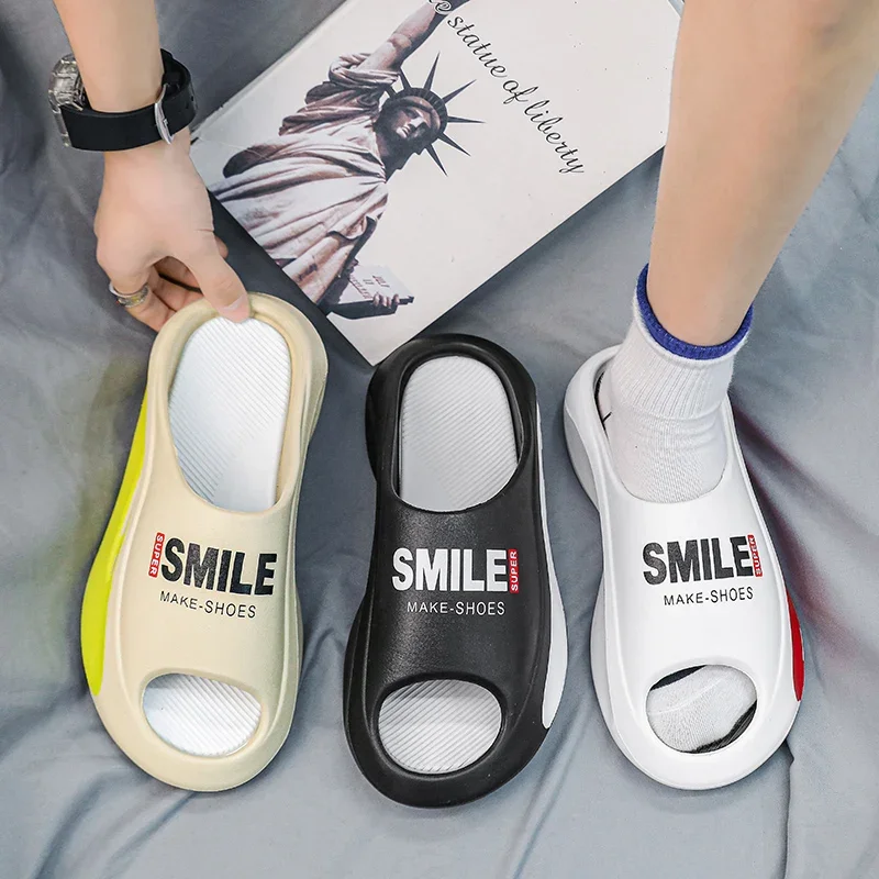 2025 Summer Women Slippers Fashion Men Platform Sneakers Beach Non-Slip EVA Slip-On Casual Shoe 5cm Thick Bottom soft slippers summer slippers