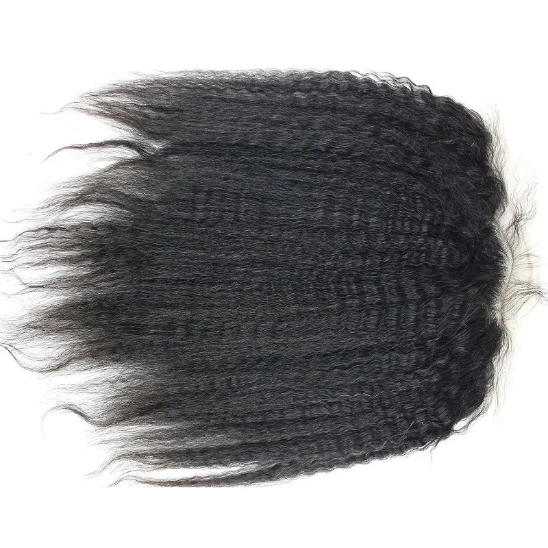 Kinky Straight 13x6 Lace Frontal Closure Human Hair Brazilian Virgin Hair Lace Closure Soft and Silky Pre-Plucked Hairline