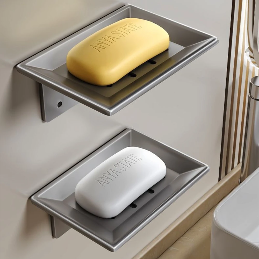 

1-2PCS Space Aluminum Soap Holder For Shower Soap Container Soap Container Bathroom Soap Dish Bathroom Accessories