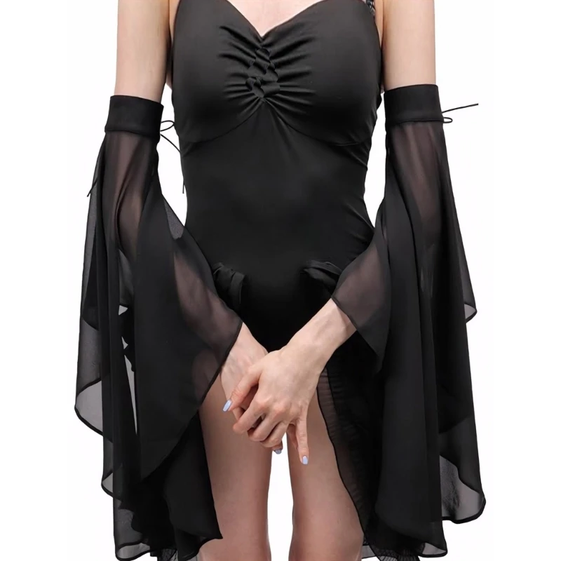 1Pair Women Sunscreen Long Detachable Sleeves Simple Decorative Tulle Sheer Arm Warmers for Wedding or Daily Wear Accessories sunscreen gloves arm sleeves