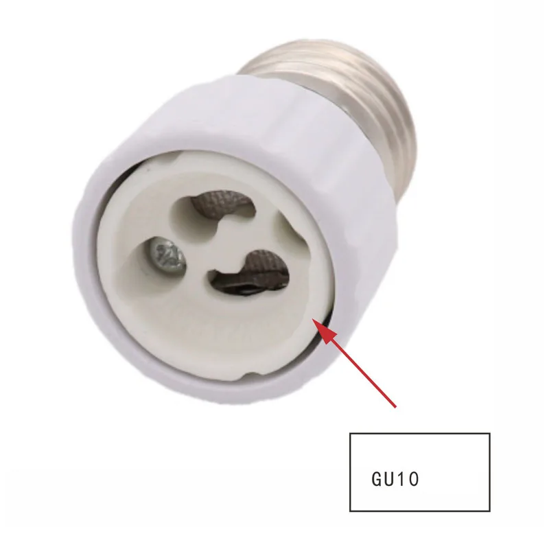 White E27 to GU10 Ceramic Base Led Light Lamp Holder Converter Screw Bulb Socket Adapter LED Saving Light Halogen Lamp Base PBT