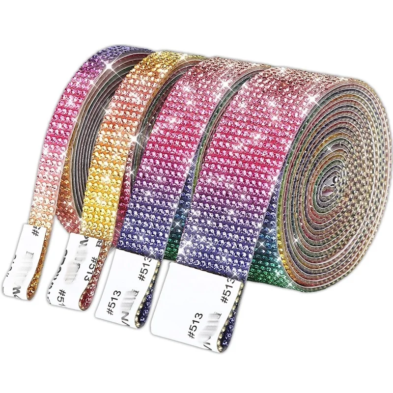 Rhinestone Accessories Crystal Rhinestones Rhinestone Crystals Rhinestone Stickers Rhinestone Ribbons Diamond Accessories 1 Yard Crystal Diamond Sticker Rhinestone Strip Sheet Self Adhesive Ribbon DIY Handmade Arts Crafts Car Phone Decoration
