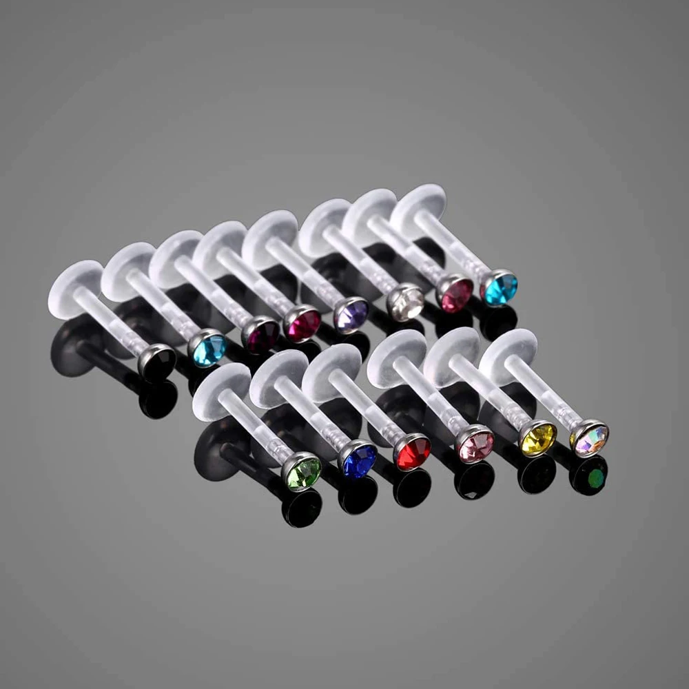 Labret Lip Rings Bioflex Labret Tragus Helix Cartilage Earring Stud Medusa Monroe Piercing 10pcs