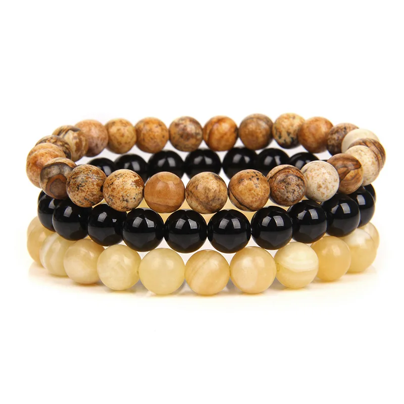 8mm Natural Stone Bracelet Set