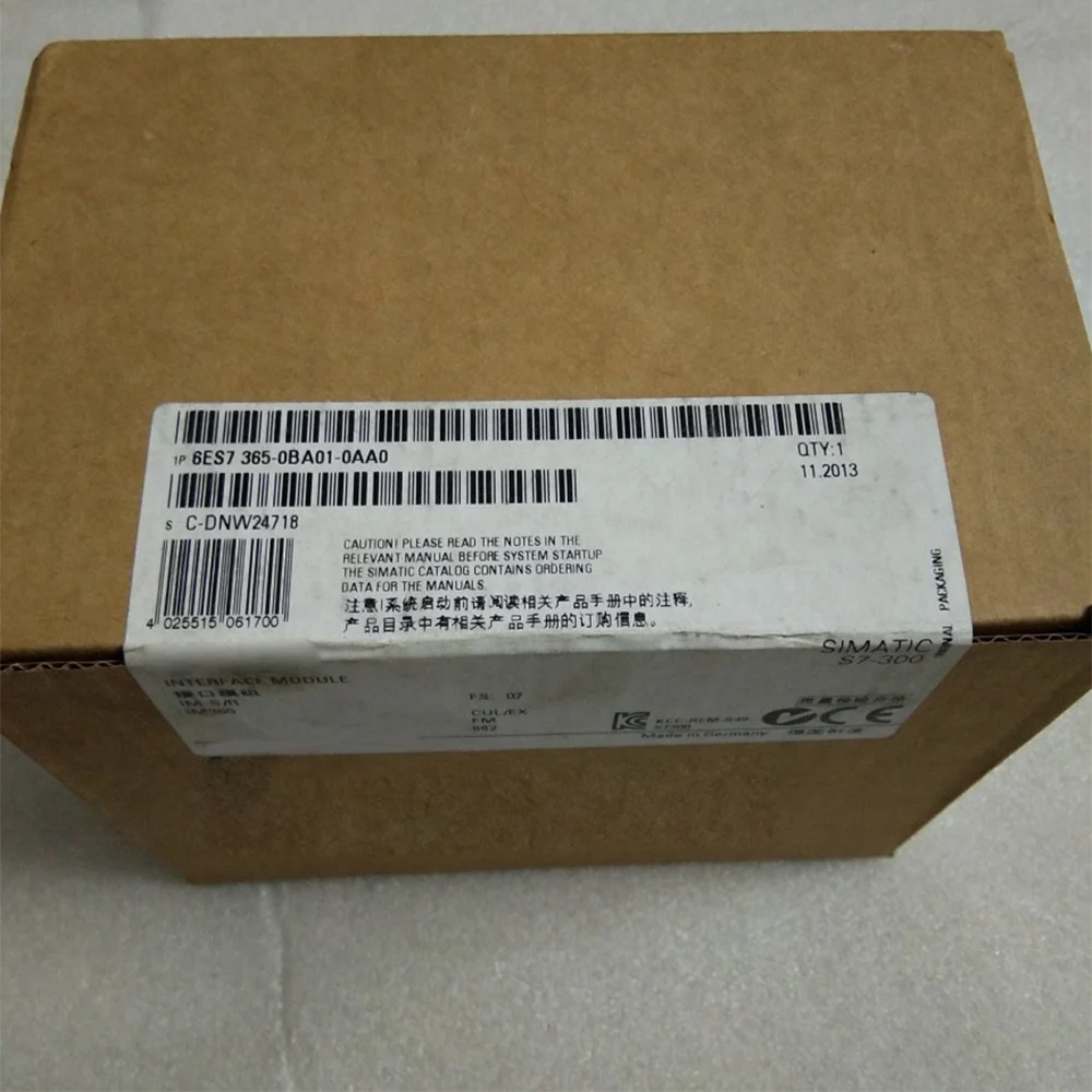 

Brand New For Siemens 6ES7 365-0BA01-0AA0 Control Module 6ES7365-0BA01-0AA0 in Box Sealed