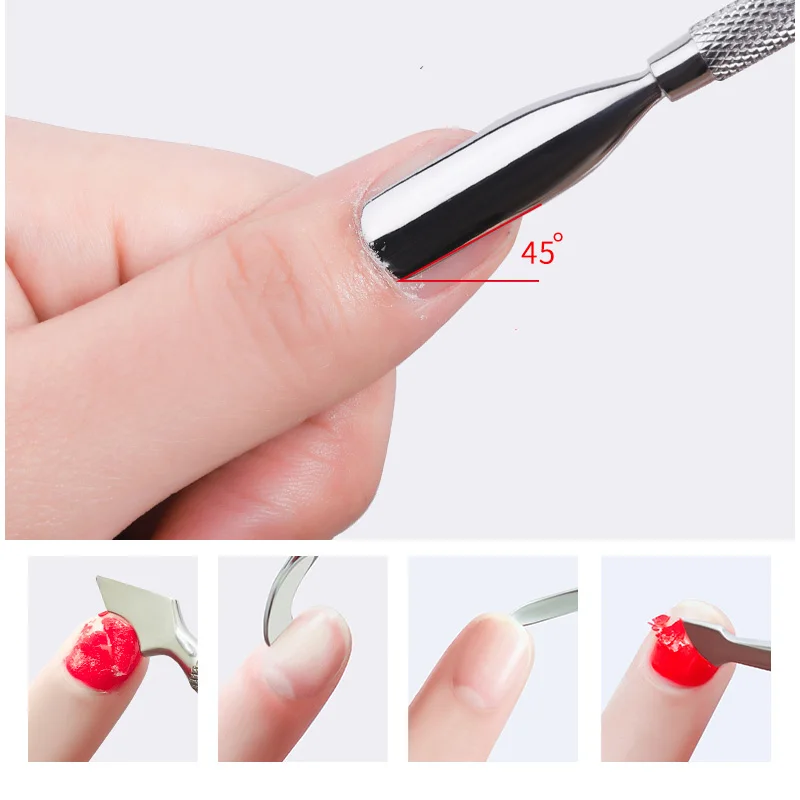 Stainless Steel Nail Cuticle Pusher Dead Skin Remover Cutter Fork Spoon Scraper Gel Polish Push Manicures Art Pedicure Tools nail care kit manicure tools manicure pedicure kit manicure set nail art pusher nail manicure tools manicure pedicure tools cuticle pusher dead skin remover nail polish tools