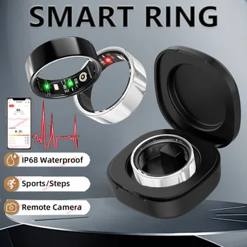 2026 New R09 Smart Ring Men Women with Charging Case, Blood Pressure/Oxygen and Sleep Monitoring 5ATM Waterproof For Android iOS 1