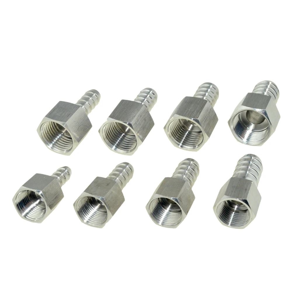 SS 304 Stainless Steel High Pressure 6 8 10 12 19mm Hose Barb Tail 1/4 3/8 1/2 BSP Female Thread Connector Pipe Fitting Adapter