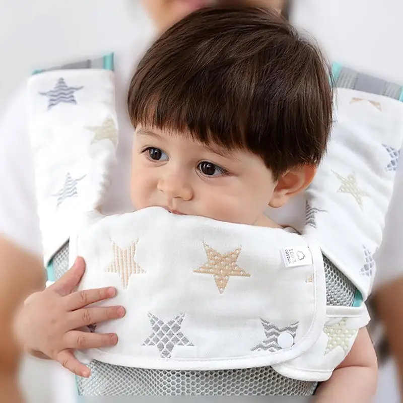 Waterproof Bibs Baby Drool Bibs Teething Bibs Cloths Adjustable Washable Unisex Burp Cloths With 6 Absorbent Soft Layers For