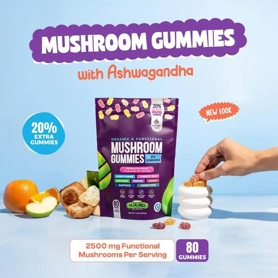1 bottle mushroom gummies to improve resistance enhance intelligence promote nerve repair provide nutrition