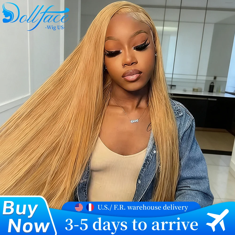 Straight Honey Blonde Wig 13x6 13x4 Hd Lace Frontal Wigs 30 36 Inch 200% Densit…