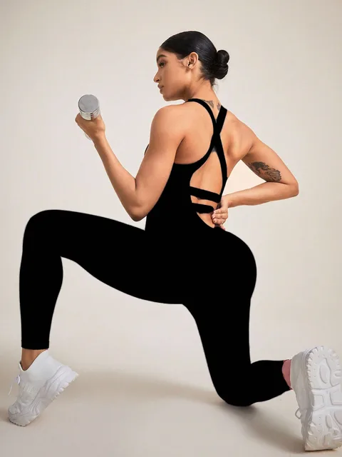 Women's Seamless Shapewear Bodysuit With Tummy Control, CrissCross Straps Backless Body Shaper, Women's Underwear & Shapewear
