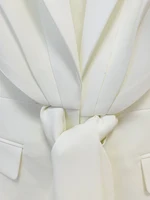 HIGH STREET Newest 2026 Designer Runway Suit Set Women's Lacing Belt Blazer Pleated Zip Pants Set 2pcs Set - Image 5