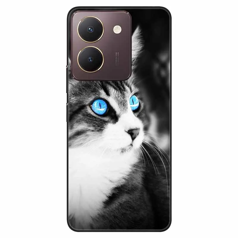Black TPU Bumper Soft Silicone Shockproof Phone Case with Cute Cat Design
