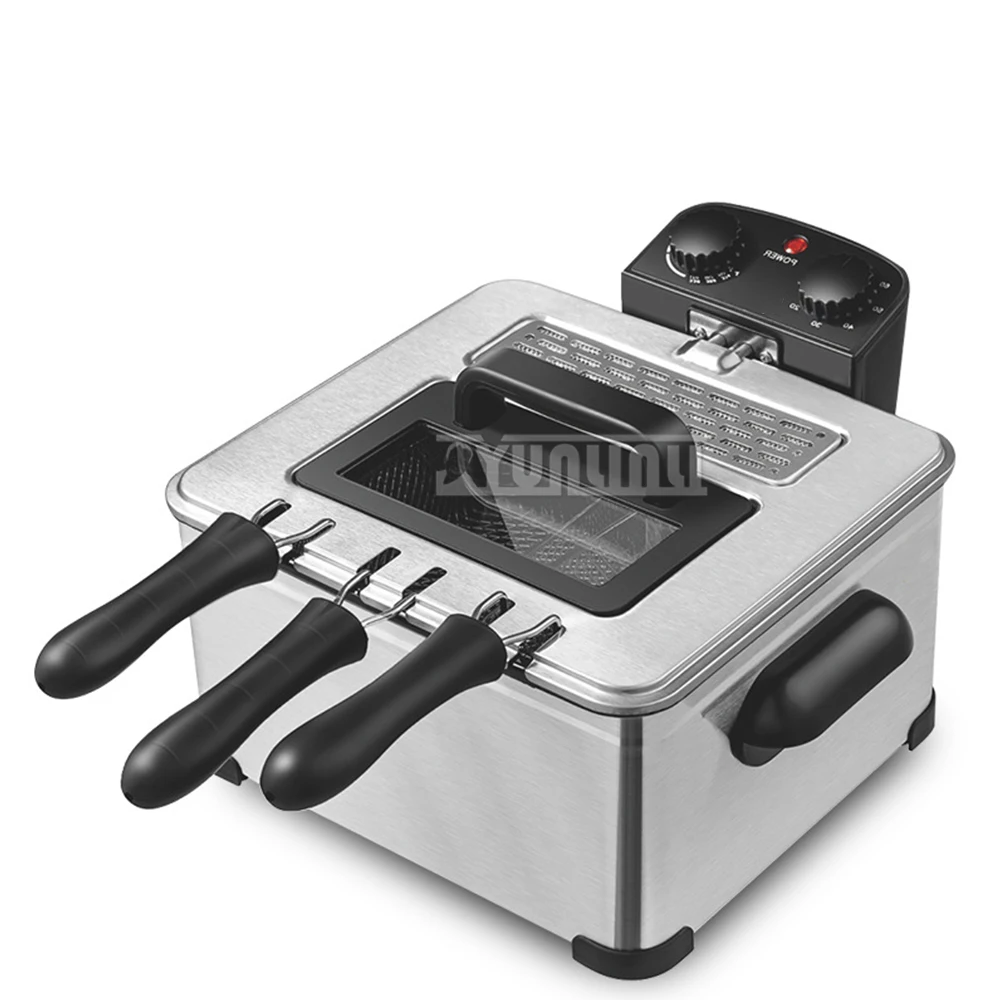 5L Electric Deep Fryer Commercial Electric Fryer Multifunction Chicken Fried Oven High-Temperature Frying Pan