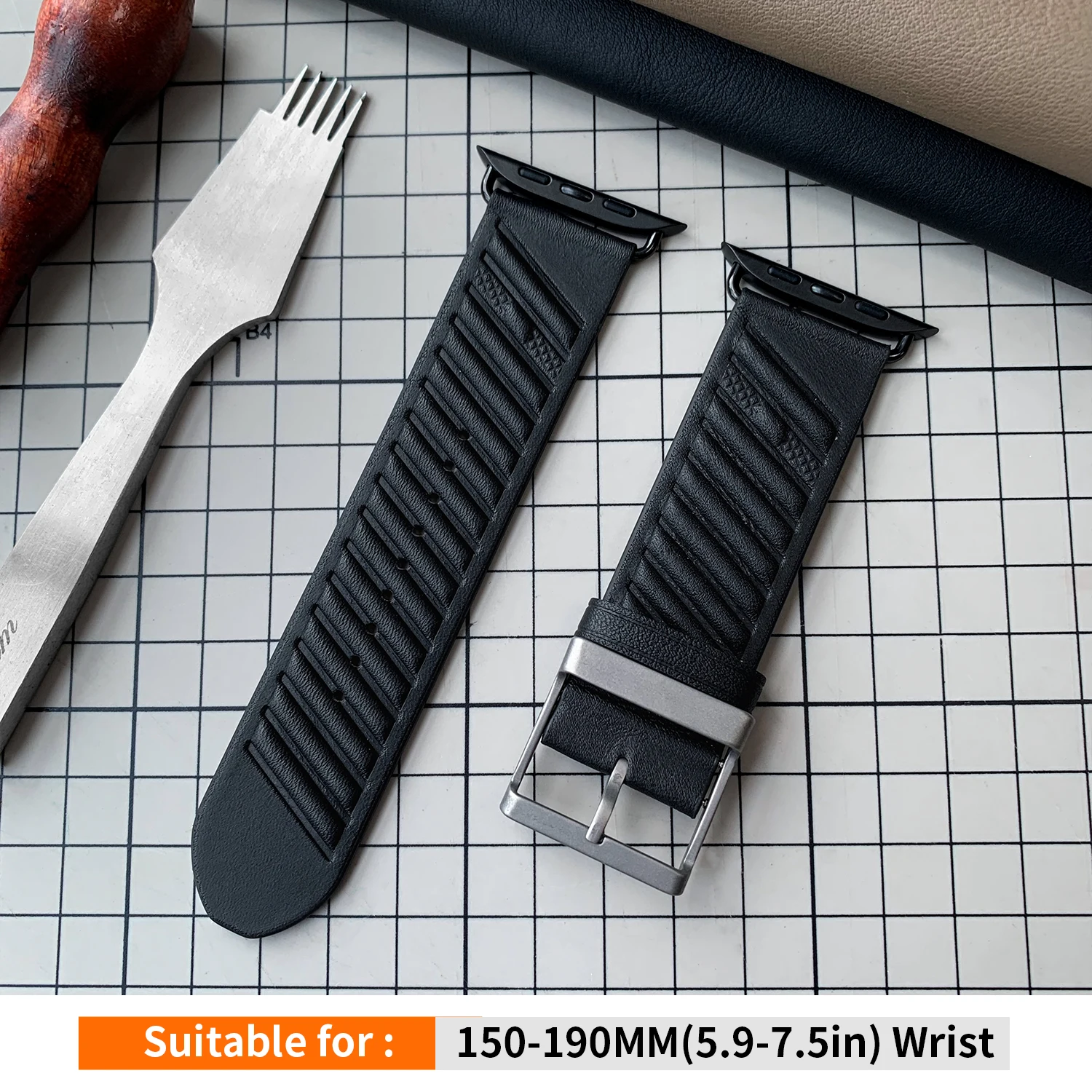 Kebitt Swift Midnight Blue Leather Watch Band Strap
