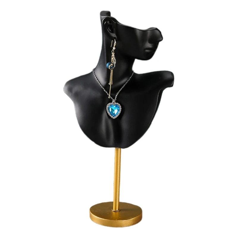 Fashion Neck Model Holder Jewelry Exhibition Stand Earrings Display Holder Resin Texture Necklace Holder for Jewelry