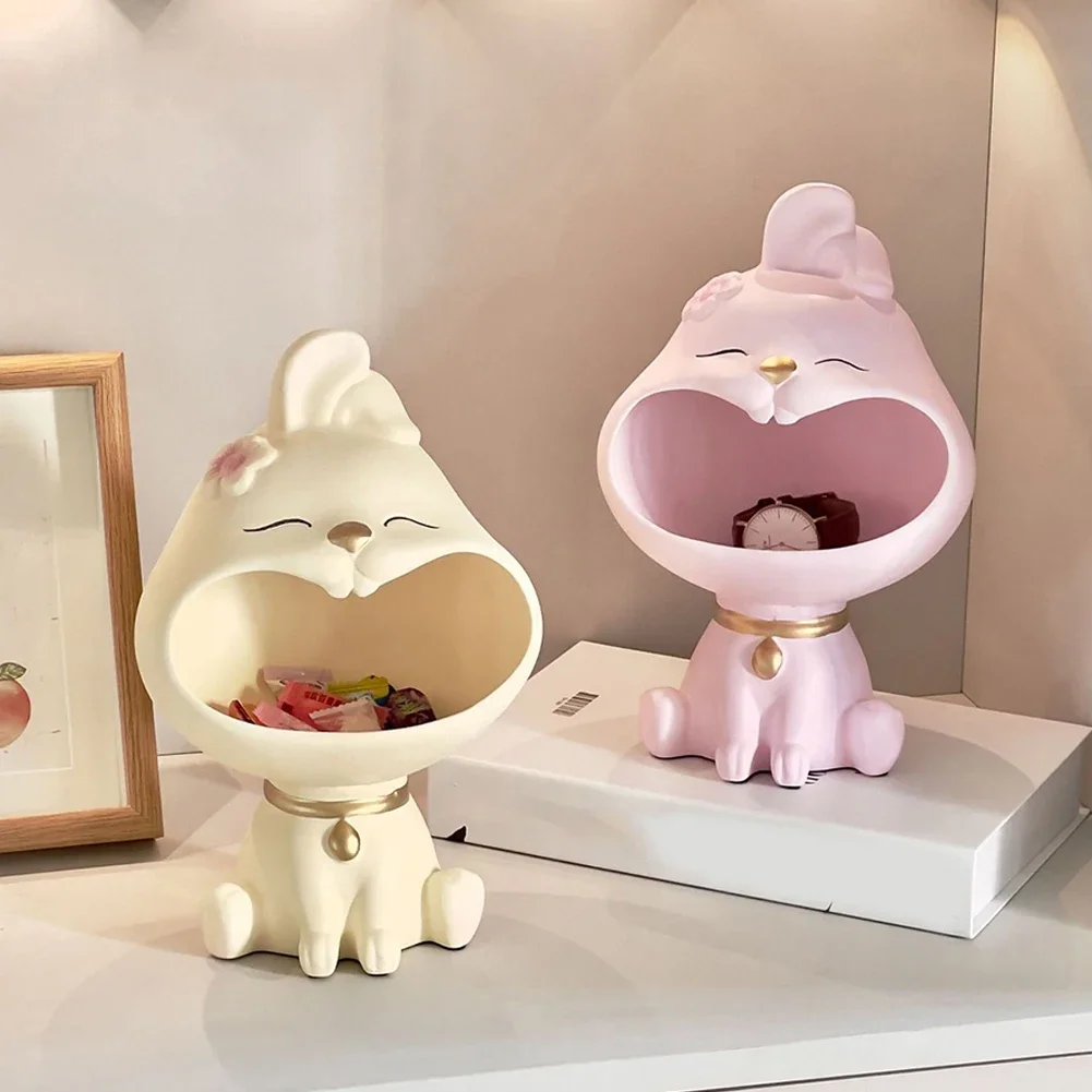 

Resin Cat Sculpture Key Candy Storage Basket Lucky Cat Statue Sculpture Sundries Storage Box Table Decoration Miniature Figurine
