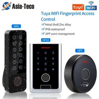 12V Waterproof Zinc Tuya 2.4G Wifi Module Fingerprint Access Controller Metal Keypad RFID support Time Delay Unlock Record Alarm 1