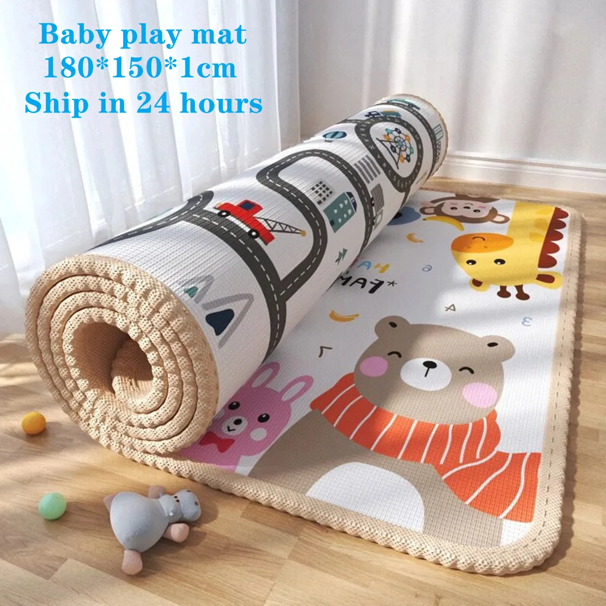 Large Size Multiple size options Thick Play Mats for Children's Safety Mat 1cm EPE Environmentally Friendly Baby Crawling Carpet