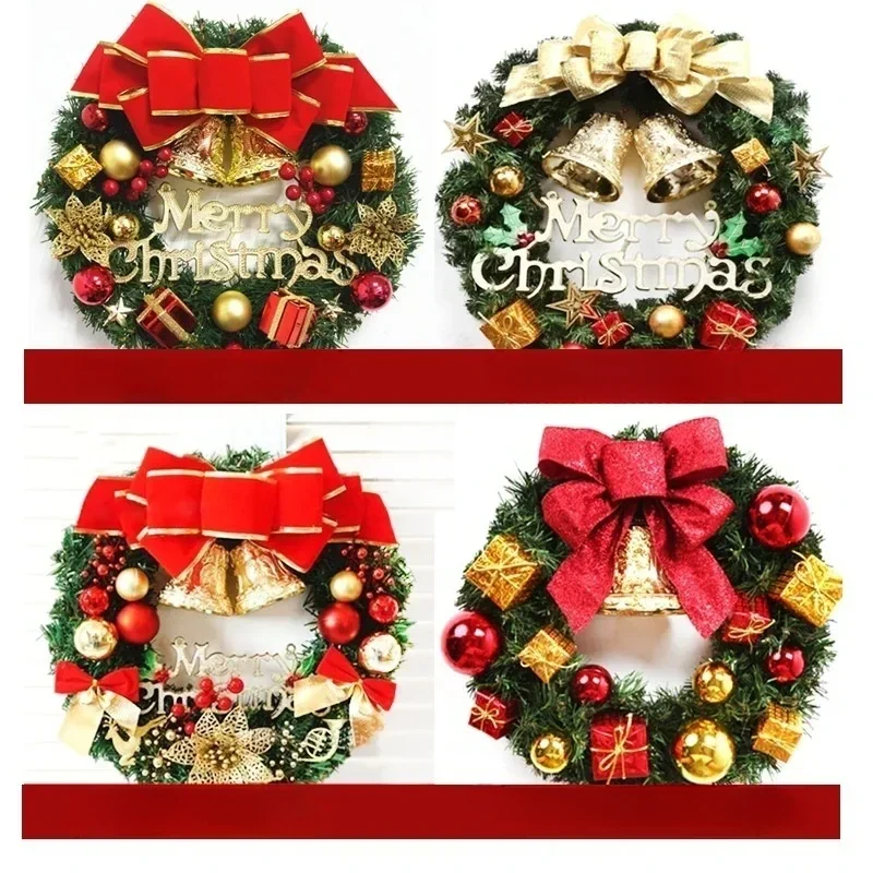 30cm Christmas Pine Needle Wreath Christmas Simulation Wreath Door Hanging Home Christmas Window Decoration Hanging Decoration