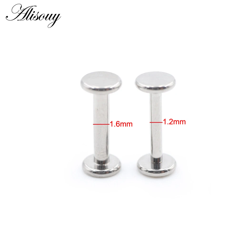 Titanium Anodized Flat Labret Lip Stud and Cartilage Barbell Earrings