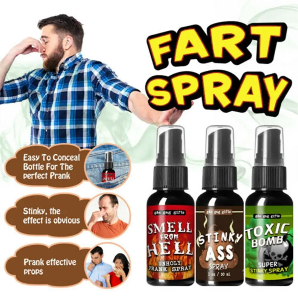 Party Supplies 30ML Liquid Fart Spray Can Stink Bomb Ass-Smelly Stinky Gas Crap Gag Prank Novelties Toy Joke Party Supplies