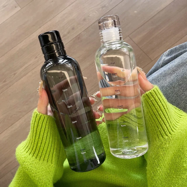 Newest Water Cup Sport Water Bottle With Time Scale Couple Plastic Portable Water Container Anti-drop Outdoor Water Bottle Newest Water Cup Sport Water Bottle With Time Scale Couple Plastic Portable Water Container Anti-drop Outdoor Water Bottle