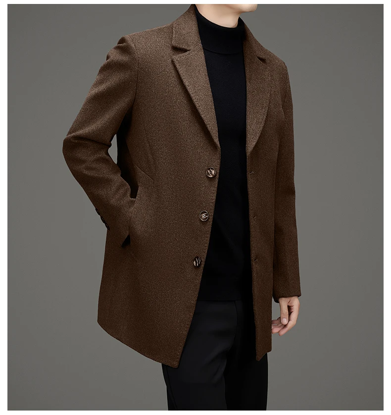 Business Casual Herren Warme Wollmäntel 2025, Winter-Entendaunen-Futterjacken, Woll-Windjacke, Oberbekleidung, solider dicker Puffer-Mantel – Detail 18