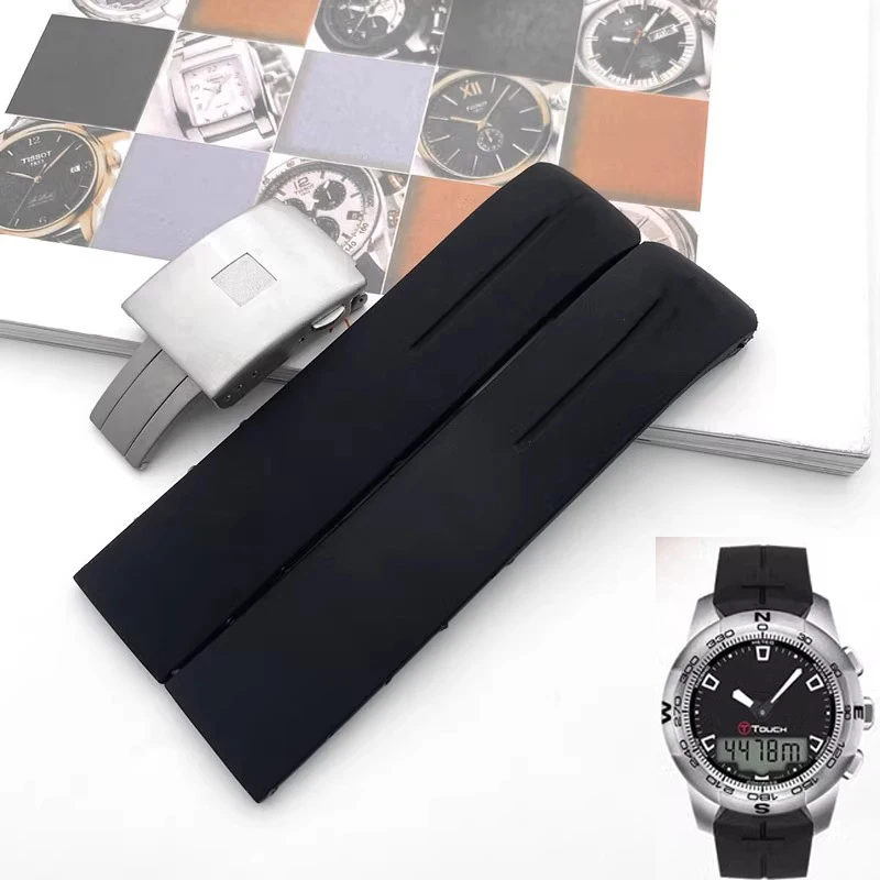 Cinturino In Silicone Per Tissot 1853 Tengzhi T-Touch Originale T013 Cinturino In Gomma Muslimgomma 20Mm 21Mm Cinturino Per Orologio