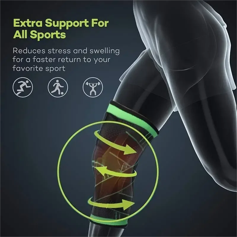 Knee Pad Knee Brace Knee Wraps Band Compression Exercise Fitness Knee Pads Running Mountaineering Basketball Knee Pads Warm Nylon Sports Pads
