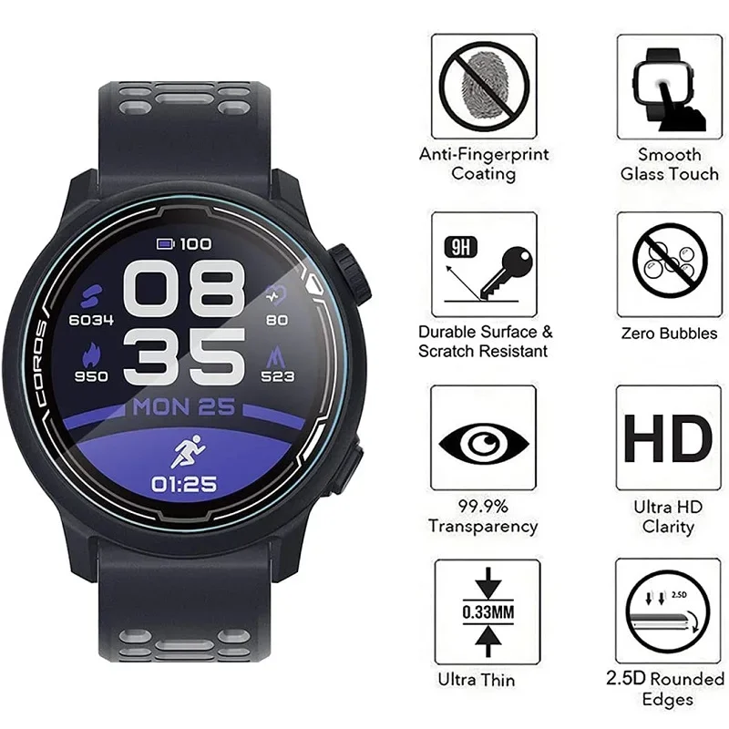 Premium Tempered Glass Screen Protector – HD Anti-Scratch Film for Smartwatch Accessories (2-4 Pack)