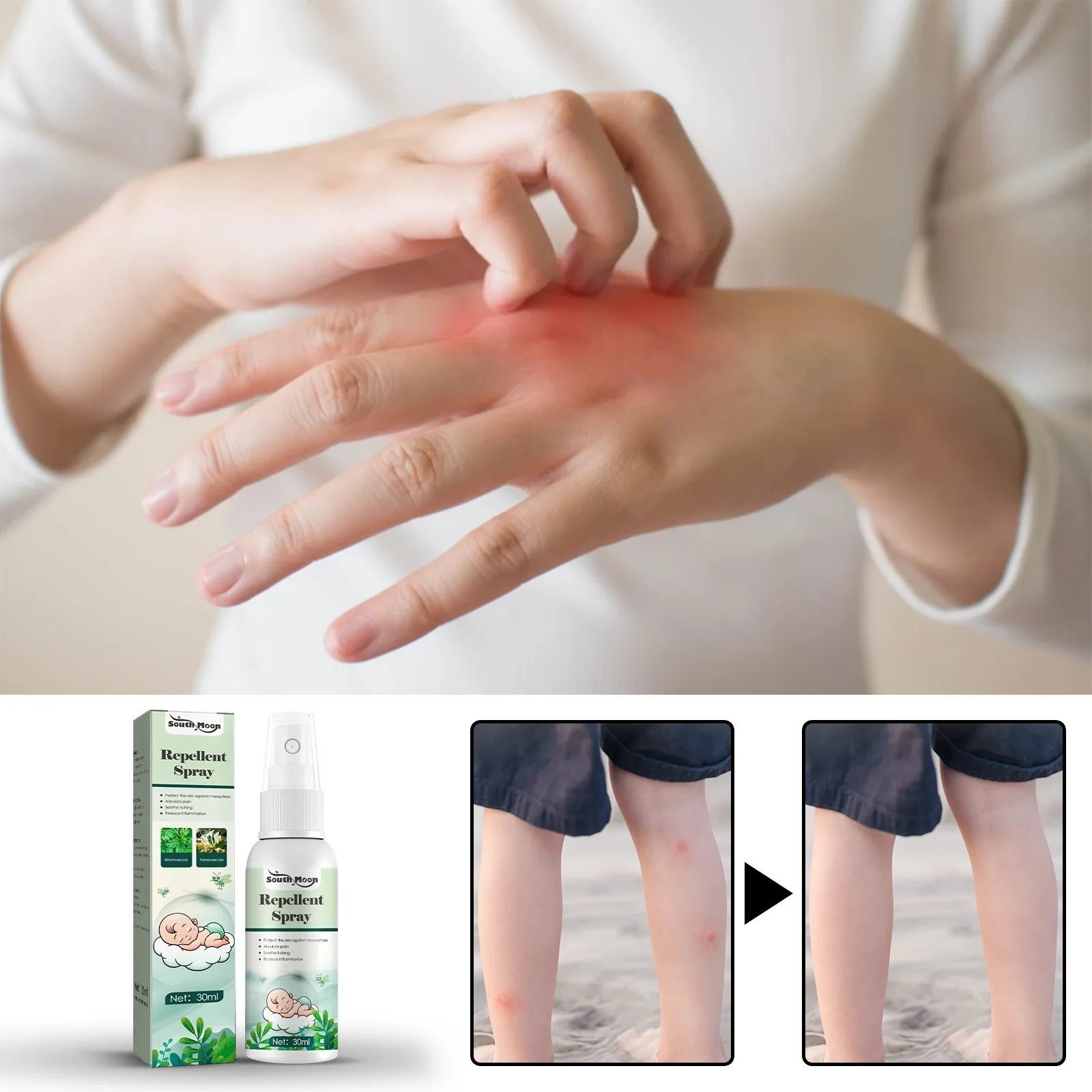 South Moon wormwood mosquito repellent spray home and outdoor mosquito repellent spray for preventing bites and relievi