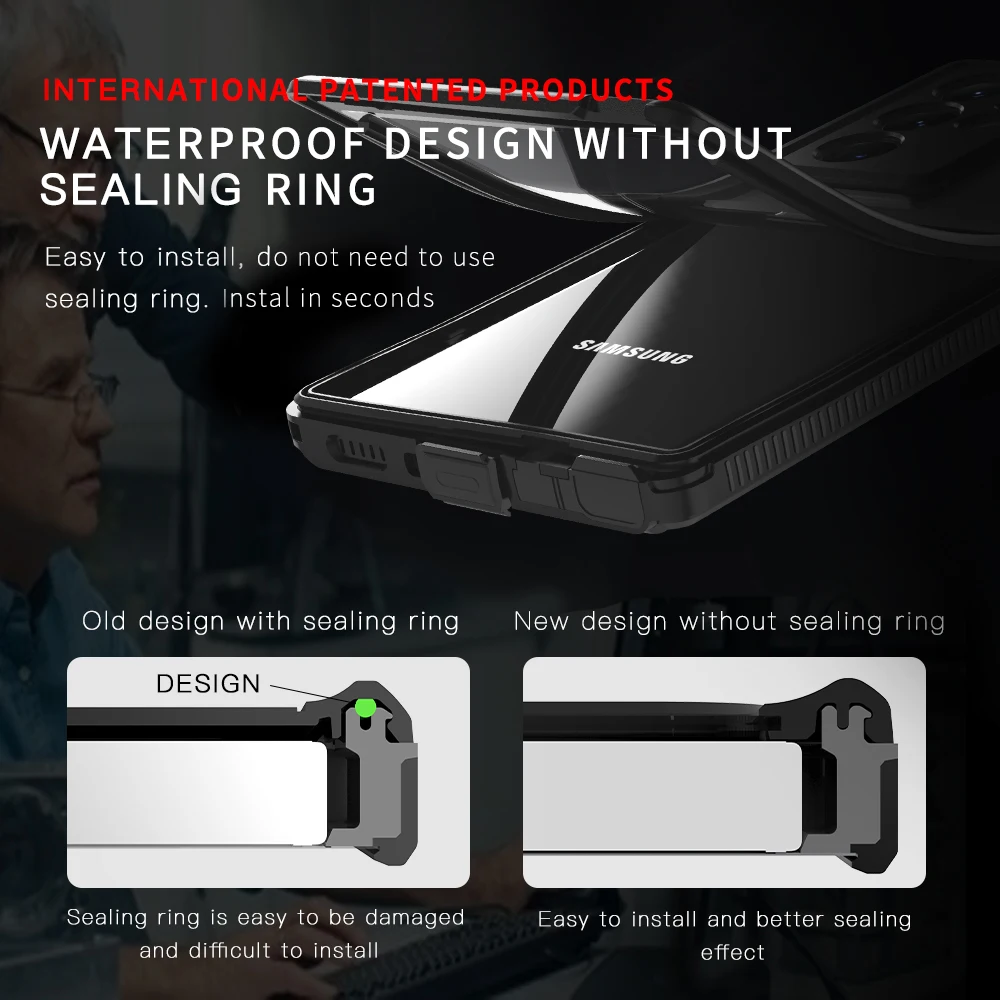 IP68 Shellbox Wasserdichte Hülle für Samsung Galaxy A57 A37 A17 A16 A36 A15 A52 A53 A54 A13 A35 A55 5G Luxus-Schwimmhülle – Detail 6