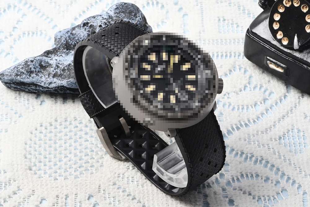 HEIMDALLR Uhrenarmband, Kautschukarmband, 22 mm, mit Titan-Uhrenschnalle, passend für Thunfisch-Uhrengehäuseteile – Detail 4