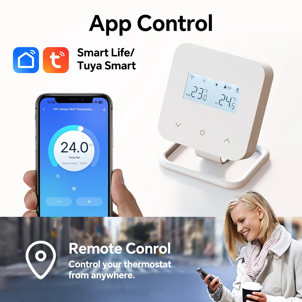 Smart Programmable Temperature Controller WiFi Wireless Thermostat for Gas Boile
