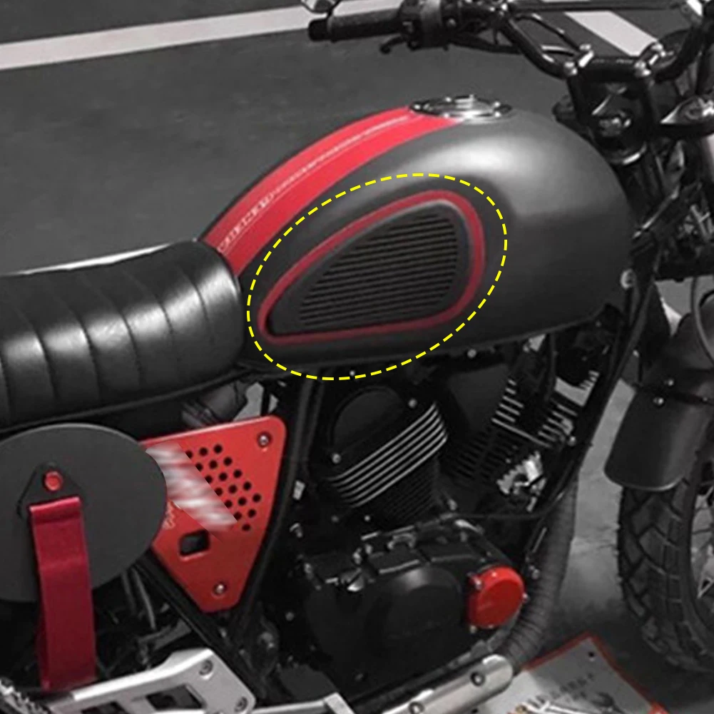 2Pcs Motorbike Motorcycle Tank Knee Pad Retro Gas Fuel Tank Rubber Stickers Pad Protector Sheath Part Classic Vintag