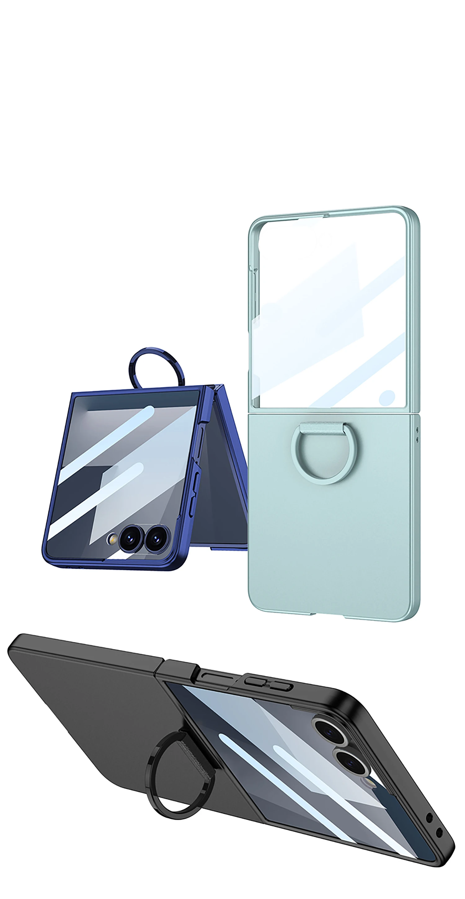 Original Case for Samsung Galaxy Z Flip 7 Ultra-thin Ring Holder Outer Screen Gl