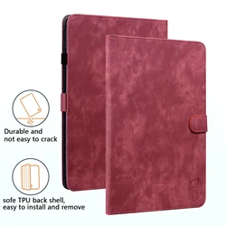 Charming Tiger Flip Case: Shockproof, Foldable Stand, Solid Tablet Cover - XiaoxinPad 11 2024 (Red)