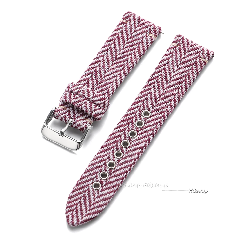 Premium Nylon Leather Quick Release Watch Band - Vintage Woven Canvas Strap