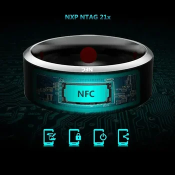Anello intelligente di controllo NFC di moda Nuovo anello elettronico Bluetooth Anello solare IC riscrivibile Scheda di accesso analogica Tag Chiave Ip68 Impermeabile