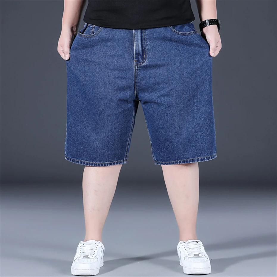 Plus Szie 48 Denim Shorts Men Summer Jeans Shorts Baggy Cargo Fashion Streetwear Short Pants Male Big Size