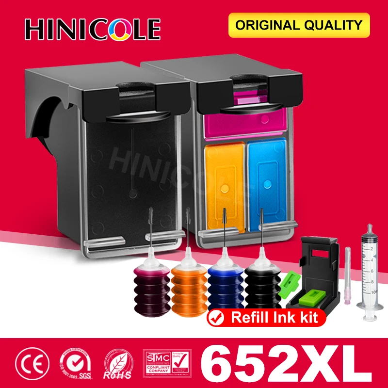 

Восстановленный для HP 652 652XL для HP652 чернильный картридж, замена для Deskjet 1115 1118 2135 2136 2138 3635 3636 3638 3838