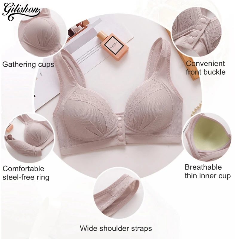 New Front Closure Bra Soft Cotton Lingerie Thin Section Women Underwear Comfortable No Steel Ring Brassiere Tank Top Bralette